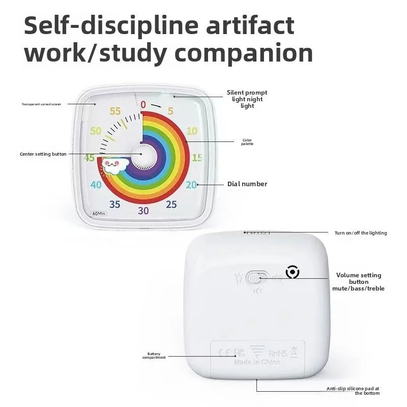 60-Minute Countdown Timer Pomodoro Stopwatch Clock